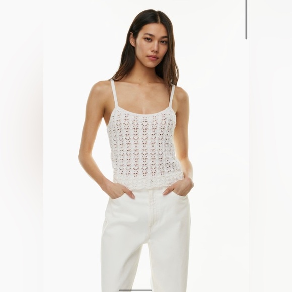 Aritzia Wilfred Gemma Top in Light Birch Small 100% cotton yarn knit tank - Picture 3 of 13